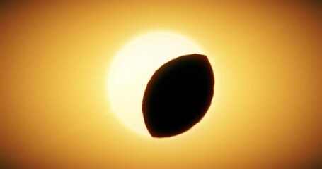 Wall Mural - Solar eclipse. Moon partially covers the Sun. Seamless loop animation
