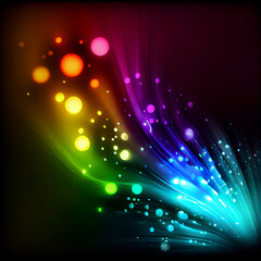 Wall Mural - neon rainbow background. soft texture on dark abstract empty space background. Created by AI. AI photo