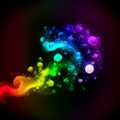 Wall Mural - neon rainbow background. soft texture on dark abstract empty space background. Created by AI tool . AI photo