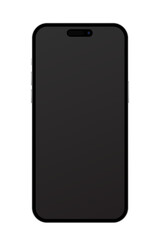 Wall Mural - front of iphone 14 smartphone14 pro plus with black screen on png transparent background