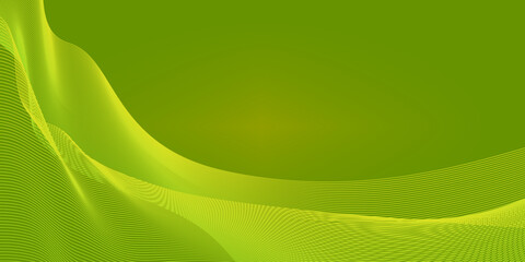 Wall Mural - Abstract Green background with wavy lines. Eco background for presentation. Vector illustration