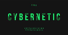 Cyber Alphabet, Futuristic High Letters, Geometric Font For Cybernetic Logo, HUD Text, Electronic Tech Monogram, Hitech Headline, Matrix Typography, Hacker Typo Graphic. Vector Typographic Design