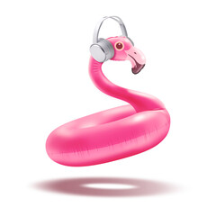 Wall Mural - Cute inflatable pink flamingo toy