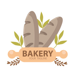 two bread bakery logo fast food