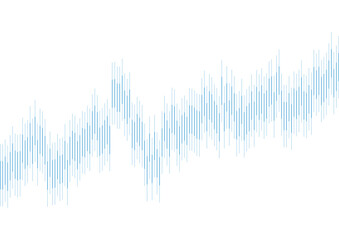 Poster - Abstract blue growing financial linear graph chart background. Vector lines tech design