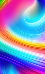 Wall Mural - Colorful smooth and fluid wavy lines background. Ai generated art.