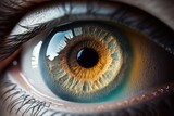 Fototapeta  - human eye in closeup. Generative AI
