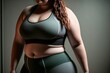 body and waist chubby shape of young woman wearing fitness suit (Ai generated)