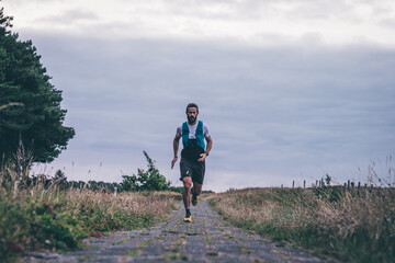 Wall Mural - man running on the trails