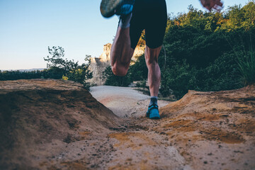 Wall Mural - man running on the trails