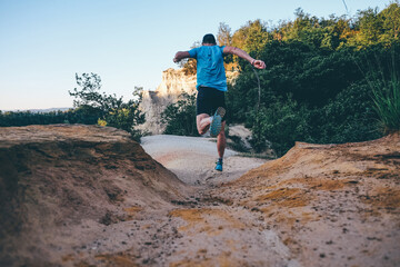 Wall Mural - man running on the trails