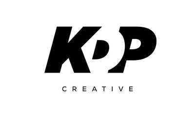 KDP letters negative space logo design. creative typography monogram vector