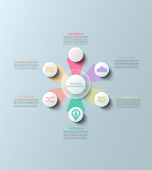 Canvas Print - Vector circle infographic, cycle diagram, graph, presentation chart. Business infographics concept with 6 options, parts, and steps. Business Infographic processes. Creative concept for infographic