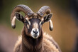 portrait of a mouflon ovis. Generative AI
