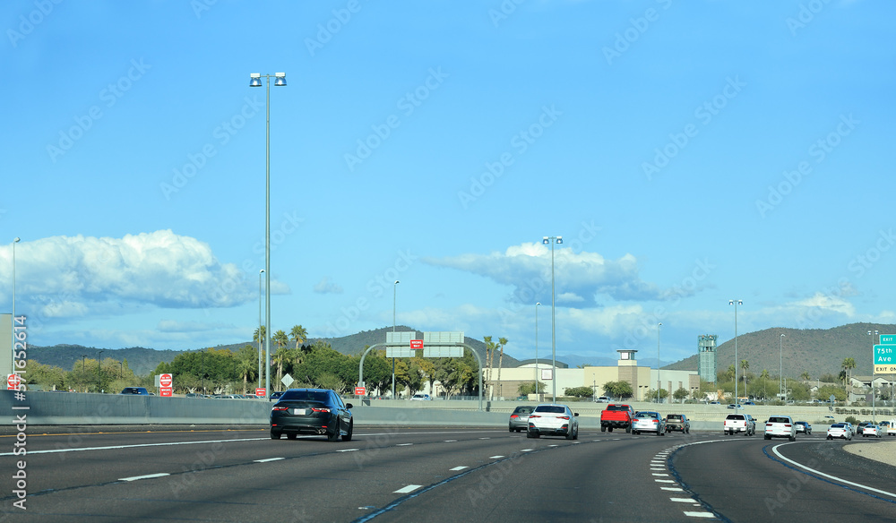 Arizona Loop 101 eastbound traffic in North West part of Greater ...