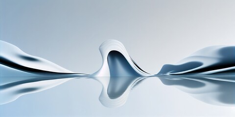 Wall Mural - Minimalist Abstract Liquid Wave Background / Wallpaper - Clean and Elegant - Generative AI Illustration