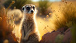 meerkat on guard in the prairie generative ai 