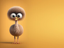 Cute Cartoon Ostrich Banner With Space For Copy (Created With Generative AI)