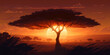 Beautiful African Sunset Scenery - AI generated