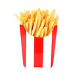© PotaeRin - French fries in a red white box isolated on transparent background. PNG
