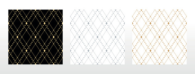 Leinwandbilder - Set of abstract geometric patterns. Seamless vector backgrounds. Colored ornaments Graphic modern patterns Simple lattice graphic design