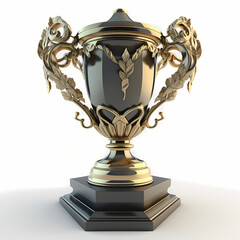 gold cup isolated on white. Generative AI