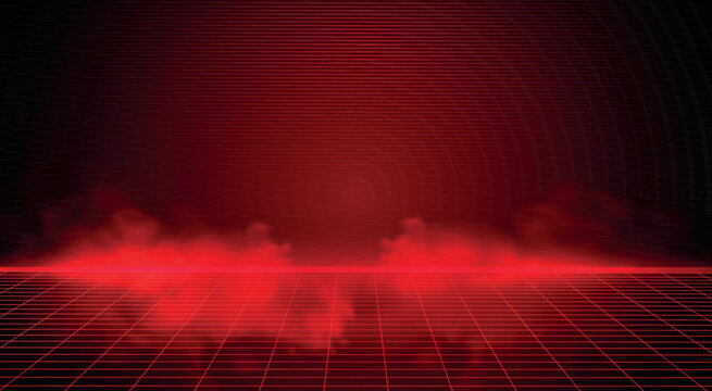 abstract black red gaming background with modern luxury grid pattern retro vapor synthwave smoke fog