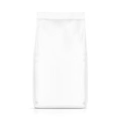 Wall Mural - Realistic food bag isolated on white background. Front view. Vector illustration. Can be use for template your design, presentation, promo, ad. EPS 10.	