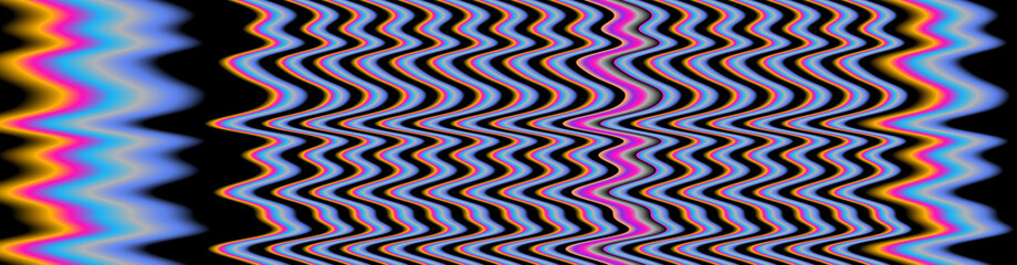 Aufkleber - Glitched and distorted TV or computer screen with colorful stains.