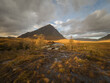 Buachaille Etive Mor with muddy area caused by tourism