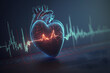  Heart beats cardiogram created with generative AI technology