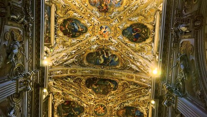 Poster - The vault and altar in Basilica of Santa Maria Maggiore, Bergamo, Italy