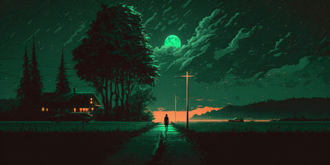 Poster - Green night