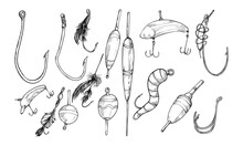 Fishing Hook Handdrawn Collection