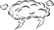 clouds drawing on white background. Cartoon design illustration.