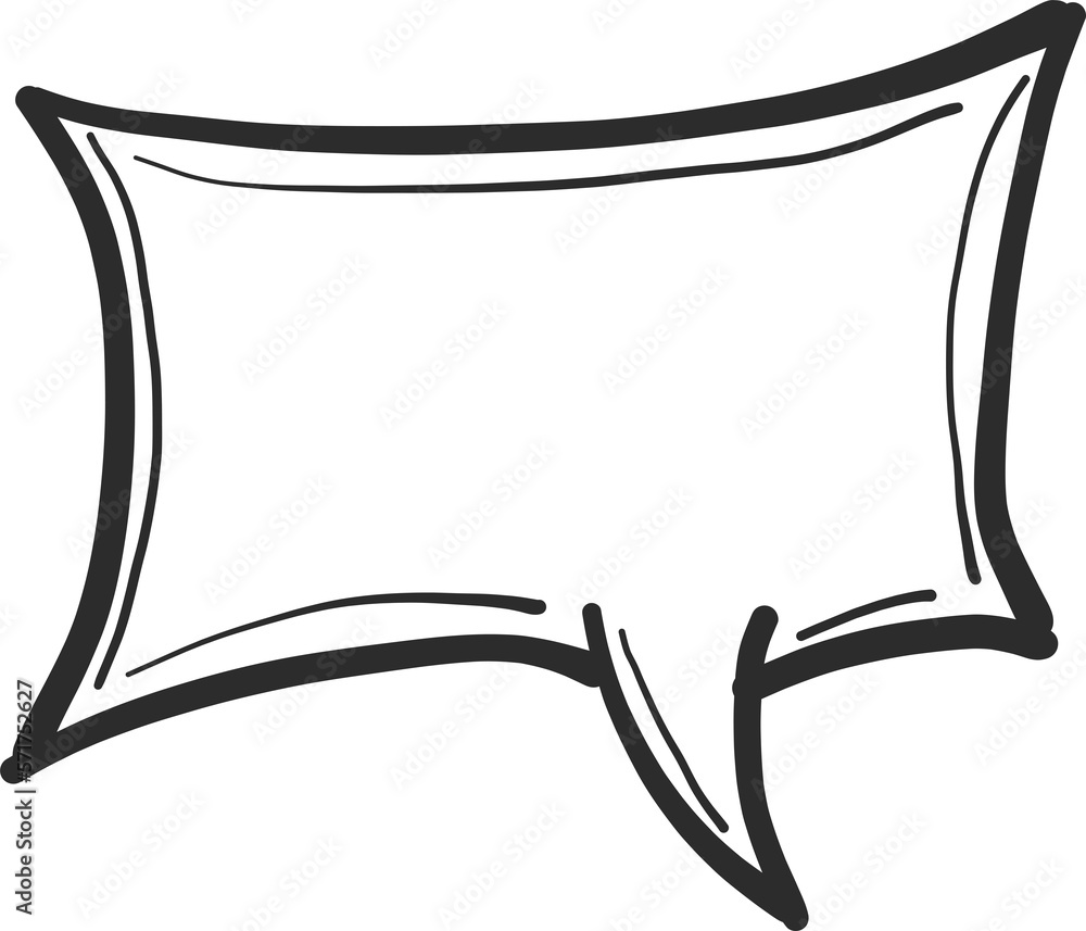 Quote textbox by hand drawing.Comic speech bubble png on white ...