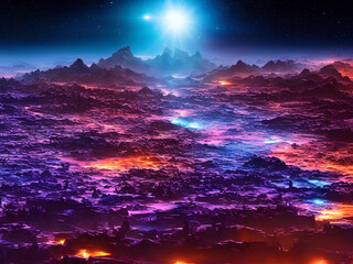 Wall Mural - Alien planet Fantasy sci fi background series 80 of 155