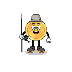 Poster - Mascot Illustration of new zealand dollar fisherman