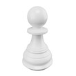 3D rendering white pawn isolated on transparent background (object clipping path on PNG file)