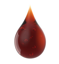 Close-up Of Brown Water Drop Isolated. PNG Transparency	