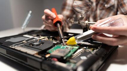 Wall Mural - computer repairman pays a fee