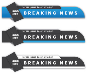 Wall Mural - geometric  lower thirds set template vector. modern, simple, clean design style. 