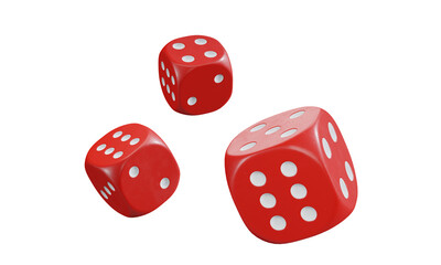 isolated dice for casino or gambling concept