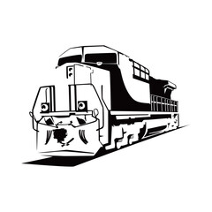 Wall Mural - train silhouette design. retro vehicle sign and symbol.