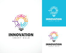 Innovation Logo Creative Bulb Smart Tech Connect Design Concept Color