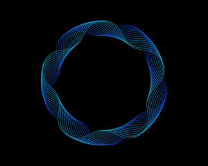 Poster - Abstract Circle Circular Wave Wavy Lines Futuristic Bright Futurism Minimalist Vector Logo Design