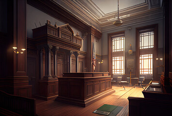 Wall Mural - Courtroom interior created with AI	
