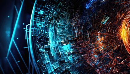 artificial intelligence, machine learning, deep data analysis. the concept of modern computer techno