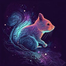 Magisches Eichhörnchen, Made By AI, AI-Art
