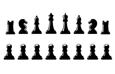 Icon set Simple, from chess illustrator vector chess player can be edited